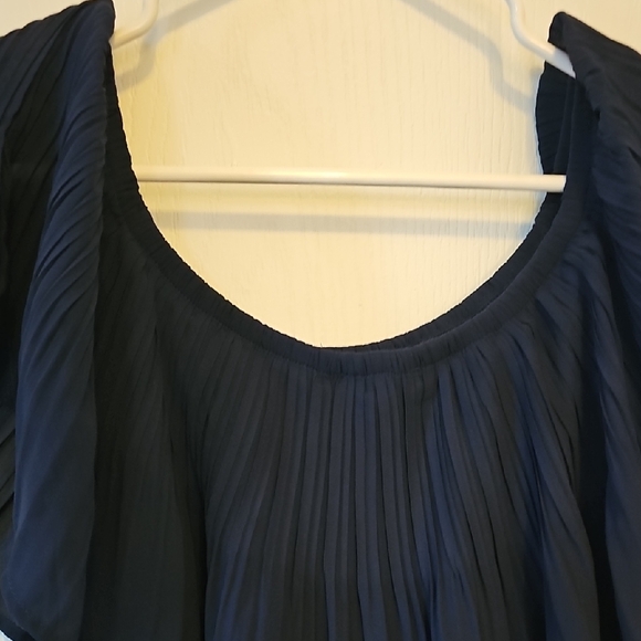 Elegant Navy Ruffle Dress - Picture 4 of 4